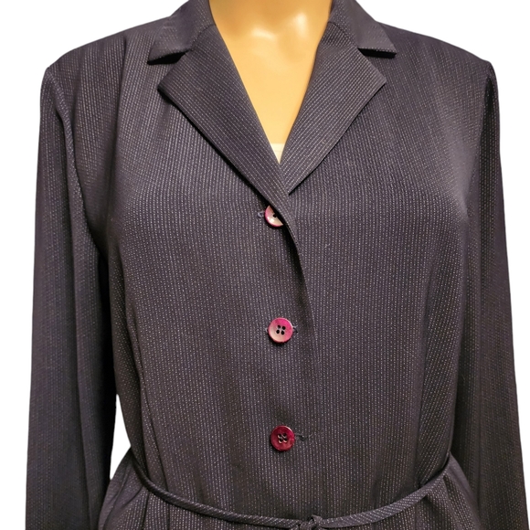 Kasper Navy Blue Pinstripe Lightweight Blazer Size 8 - Picture 2 of 12